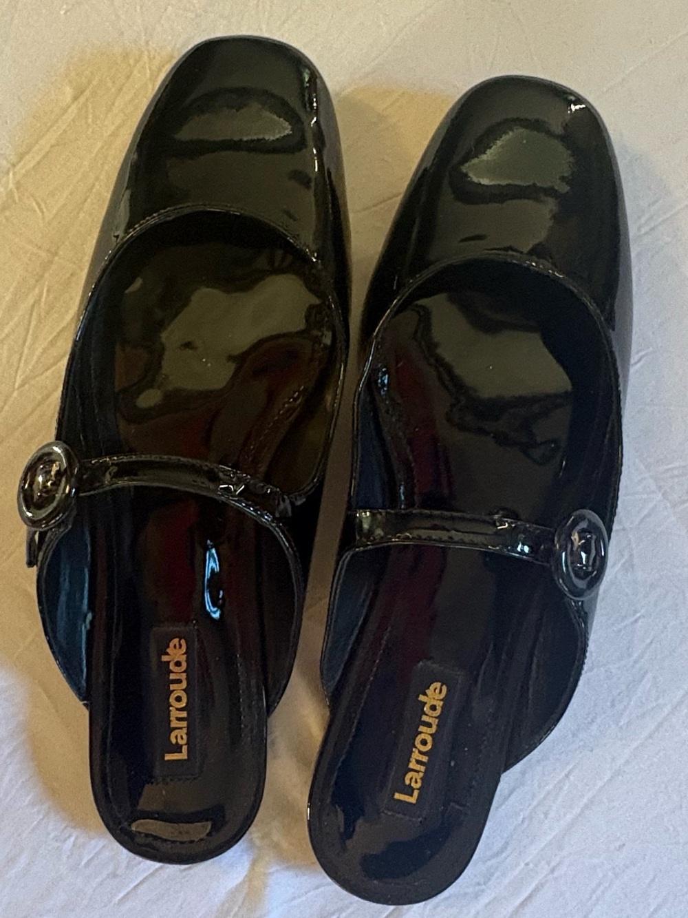 Larroude Black Patent Mary Jane Flats - NEVER WORN